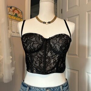 Black Bustier Crop Top